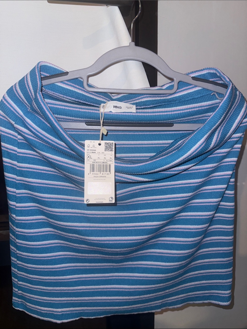 Mango Blue Striped Women’s Skirt - XL